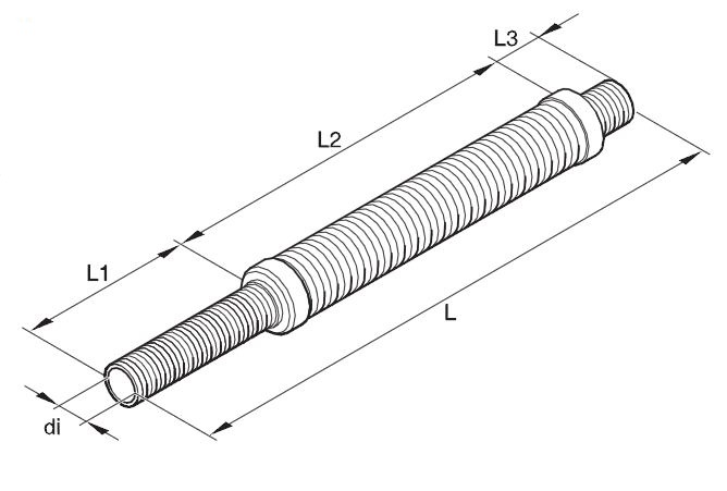 Eberspächer Intake muffler for combustion air. Ø 25 mm. Length 695 mm.